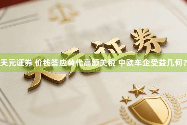 天元证券 价钱答应替代高额关税 中欧车企受益几何？